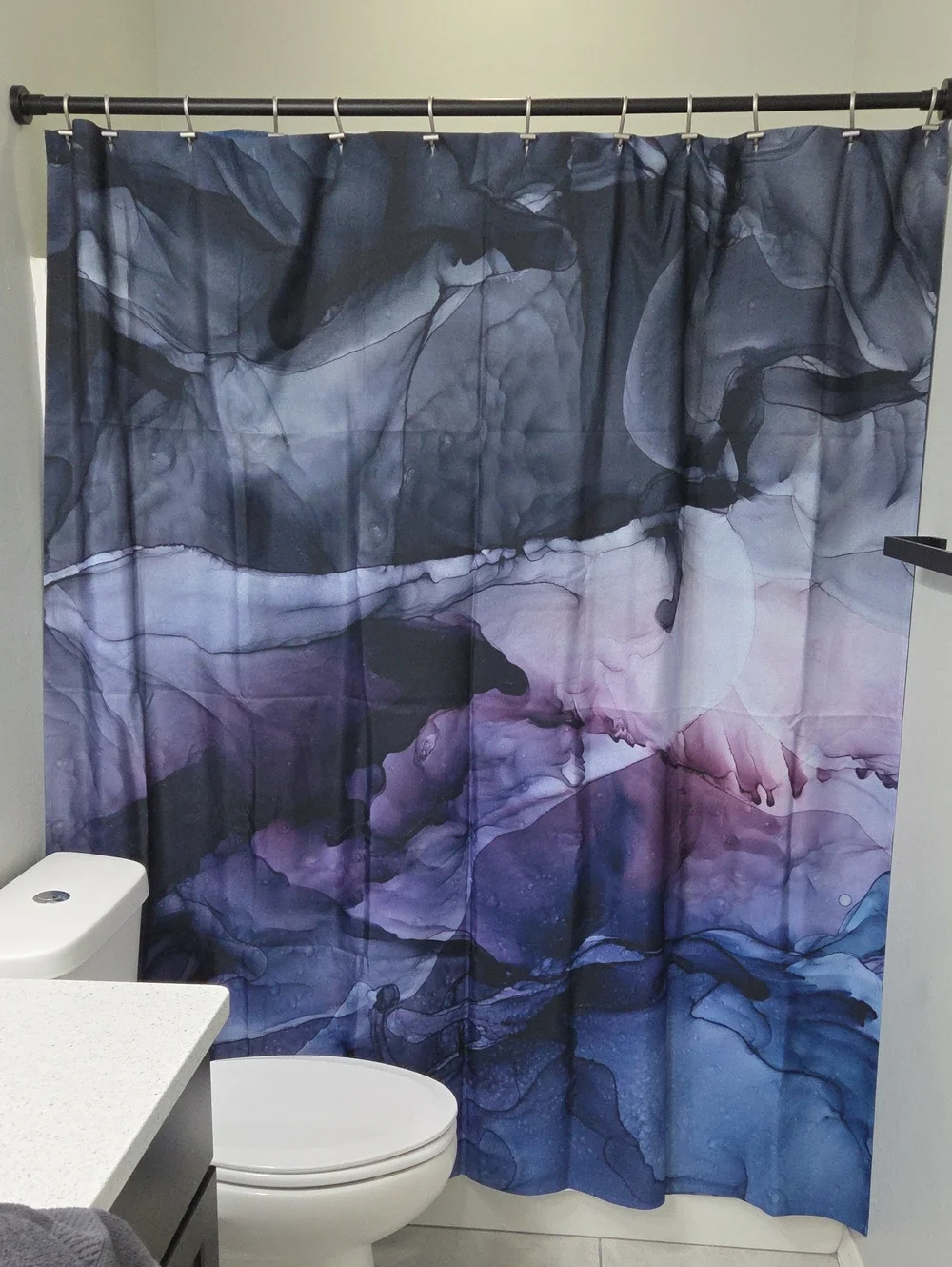 Modern Abstract Blue Purple Shower Curtain - Home Bath